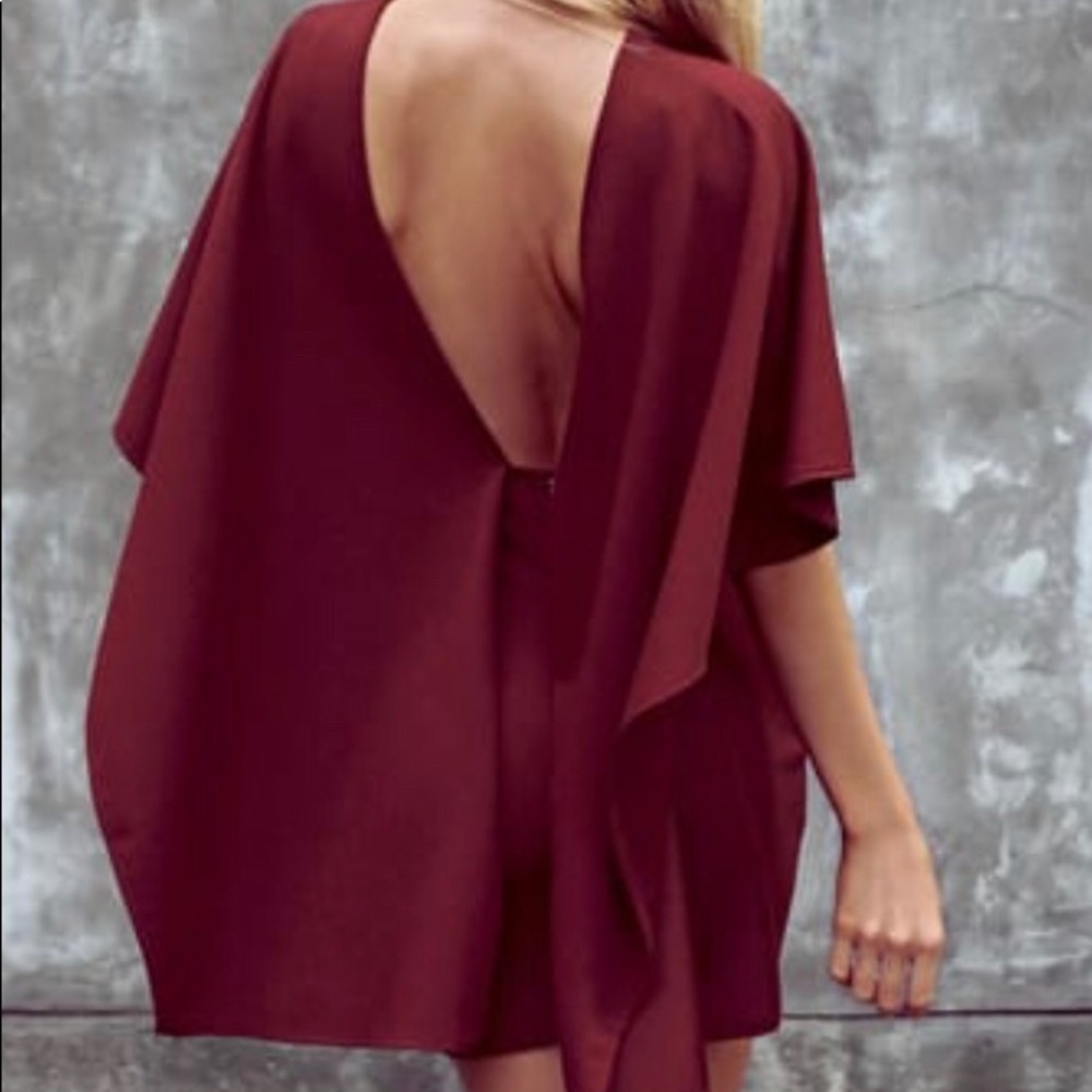 LuLu’s BURGUNDY BACKLESS DRESS